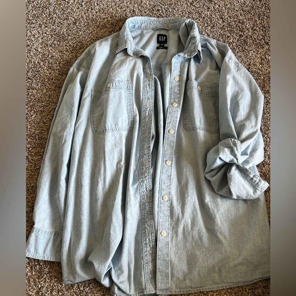 GAP oversized denim button down, XXL, NWOT